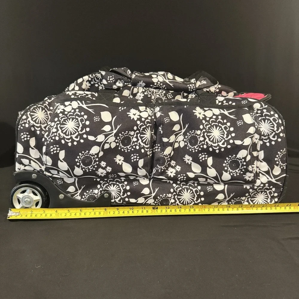 Thirty-one Rolling Duffle Weekender Carry On Suitcase Black Large Travel Floral